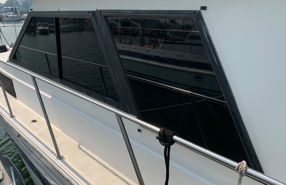 Boat windows before tinting